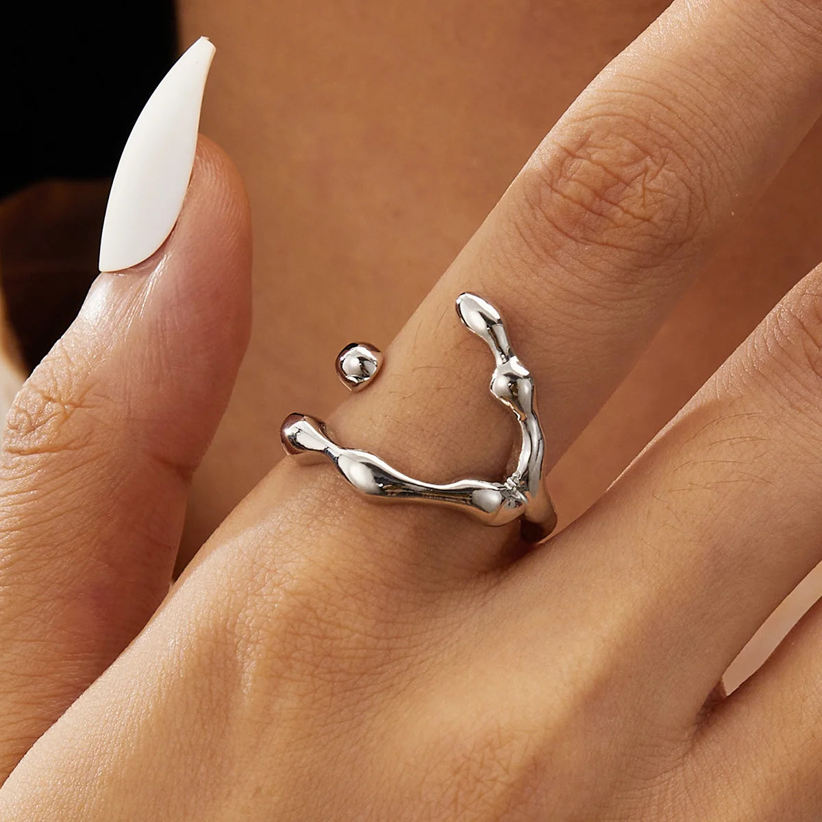 Italy style Open Rings For Women Silver Color Metal Rings