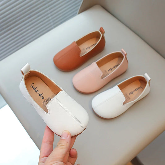 Kids Casual Shoes Leather Flats for Wedding Party