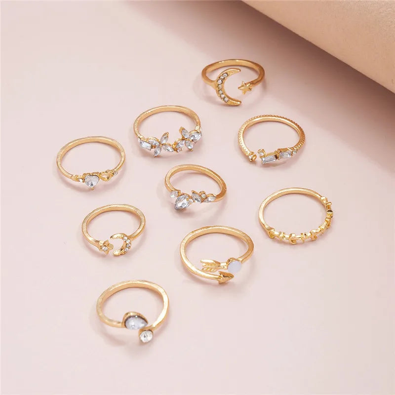 Modyle Boho Gold Color Heart Women Rings