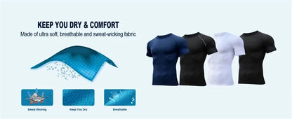 Men's Graphic Compression T-Shirts: Quick-Drying Sportswear