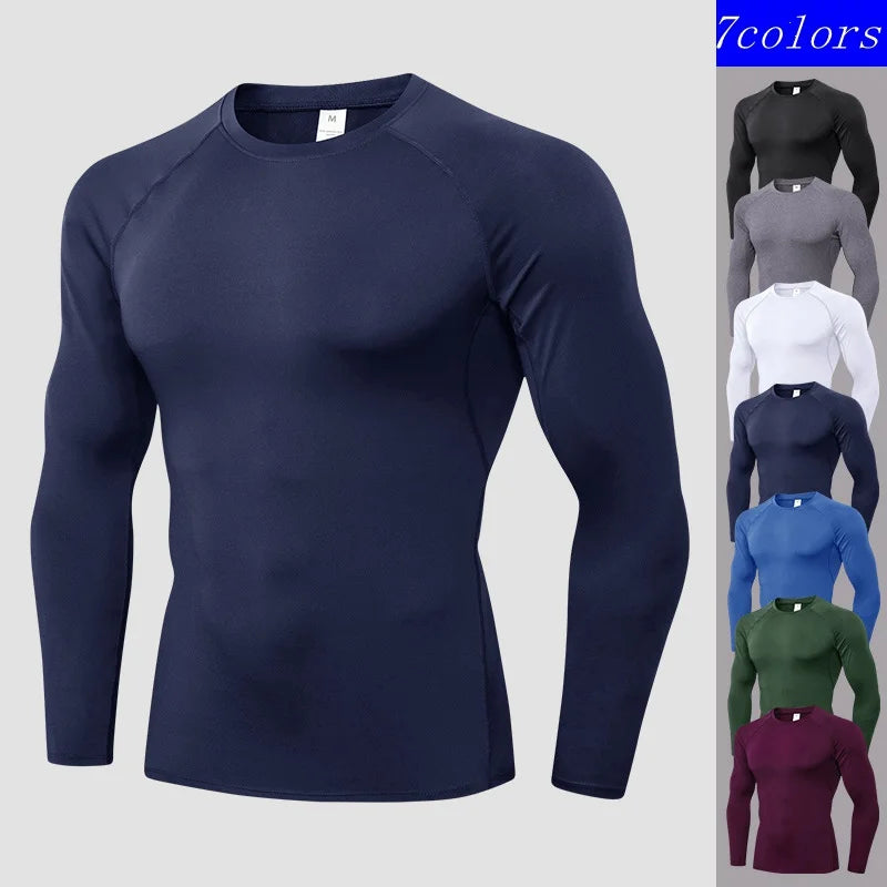 Men's Compression Shirts Longs Sleeve Workout Gym T-Shirt