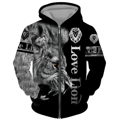 Winter 3D Lion Sweatshirt Set 2 pieces American & European style