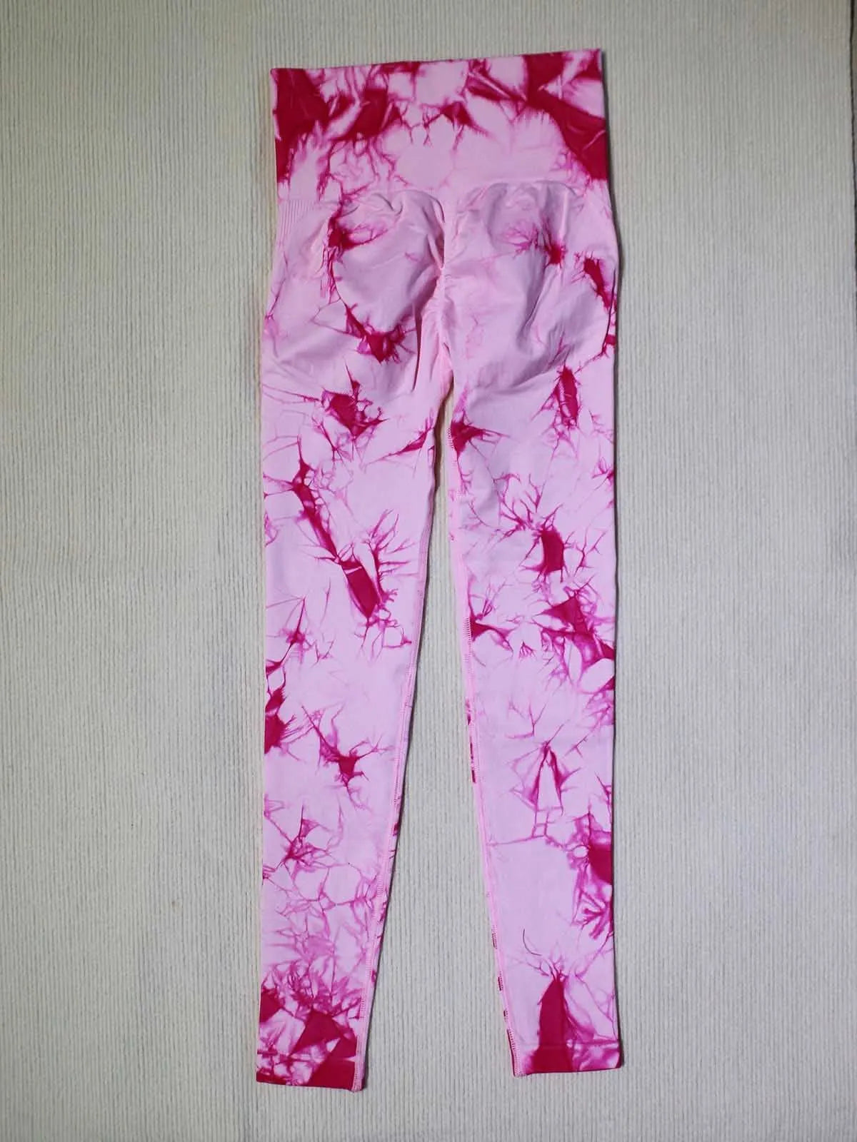 Ladies' Seamless Tie-Dye Scrunch Yoga Leggings: High-Waisted Workout Sports Pants