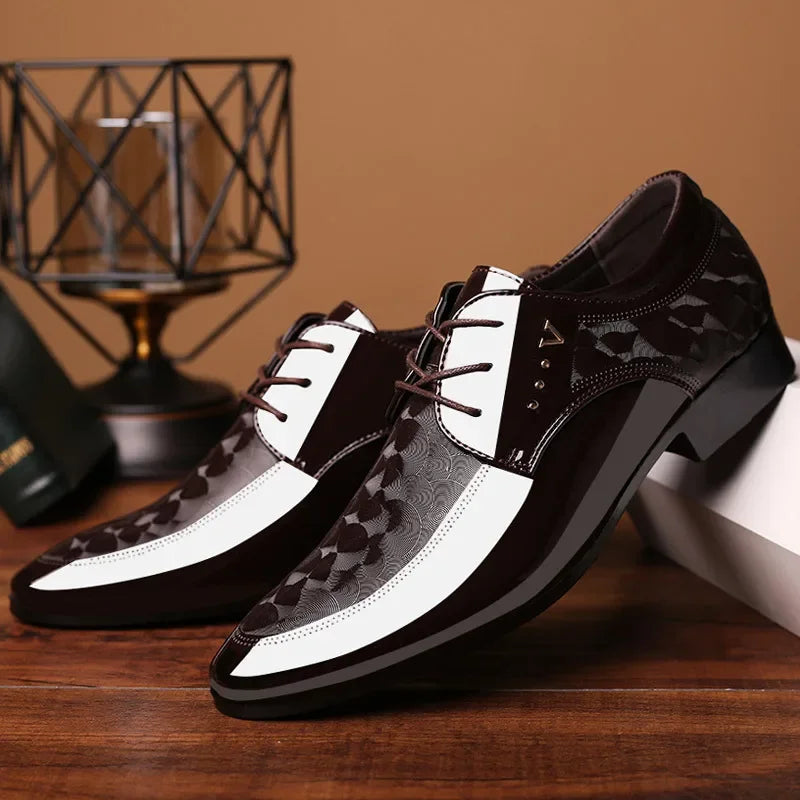 Oxfords Leather Men's classic Shoes Men Lace Up Breathable Formal Office & wedding party 2025 Size 38-48