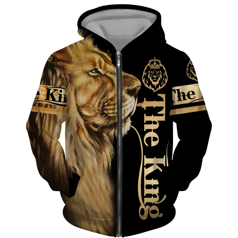 Winter 3D Lion Sweatshirt Set 2 pieces American & European style