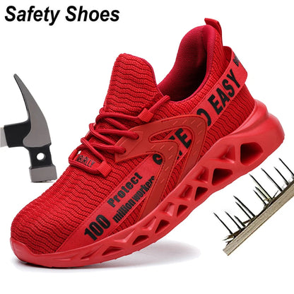 Safety Men and women Work Safety Shoes Anti-puncture Working Sneakers Male Indestructible Work Shoes Men Boots Lightweight