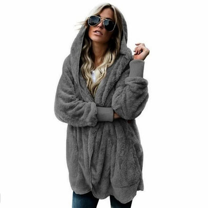 Winter 2025 Double Fleece Cardigan Jacket Women