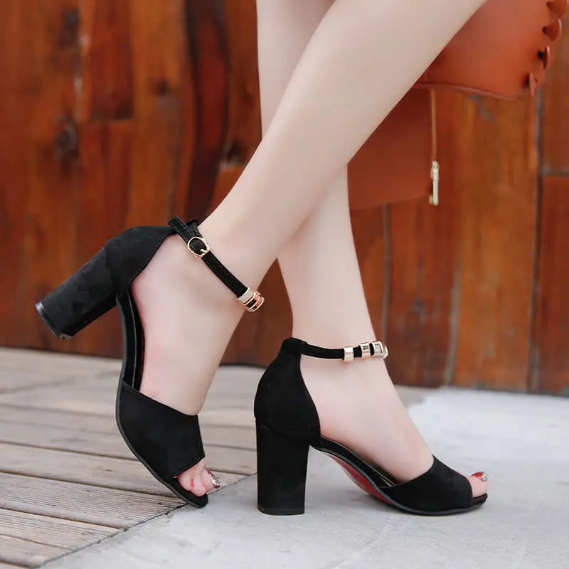 Women  New Fashion Thick-High Heeled Summer  Elegant Sandals