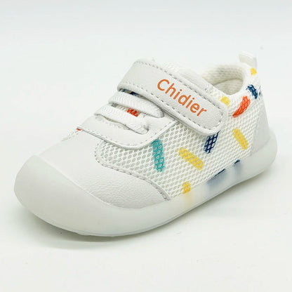 wonderful  Girls & Boys shoes  Colorful Polka Dot Trainers With Rubber Soles  Non-slippery Velcro Anti-bumping Toes Infant Toddler Shoes