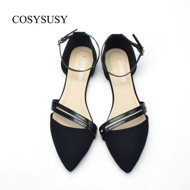 Women's Pointed Toe Flat, Versatile Ankle Strap D'Orsay Shoes,