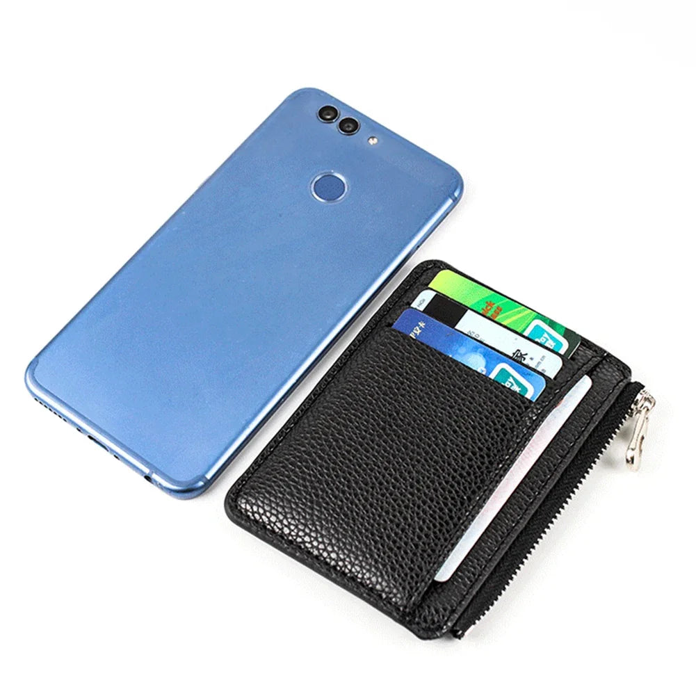 Mini Zipper Card Bag Slim ID Bank Purse Wallet Credit Organizer Portable