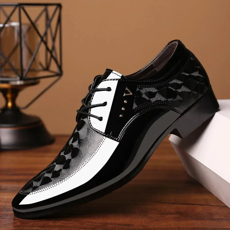 Oxfords Leather Men's classic Shoes Men Lace Up Breathable Formal Office & wedding party 2025 Size 38-48