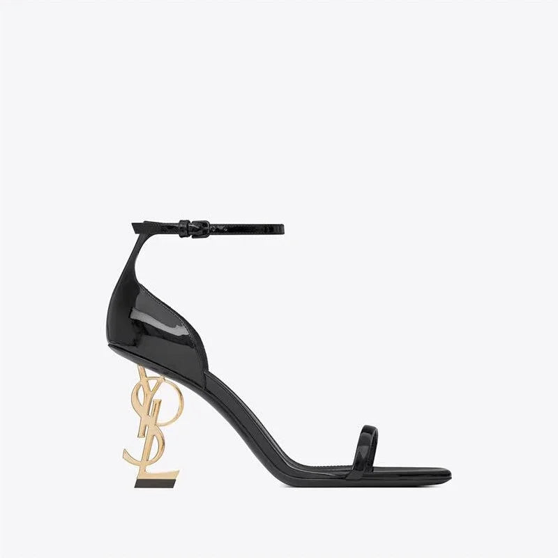 YSL.  Heel  Sexy Women's Leather sandals & shoes (High Heel )