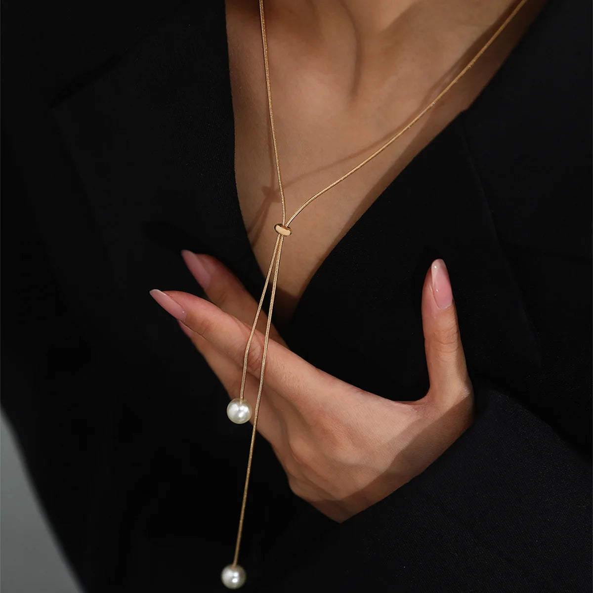 Simple Long Sweater Chain Necklace Female Necklace  Gift