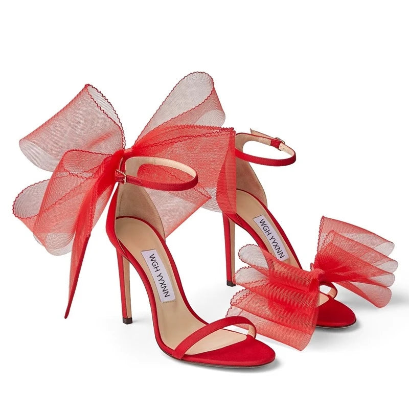 Women Big Bows Sandals  8-10 Cm Heels