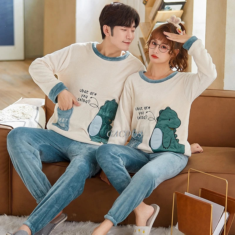 Autumn Winter Home Clothes Cartoon Lovers Sleepwear