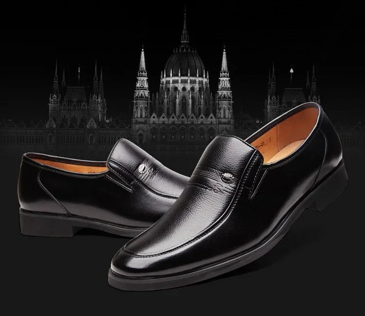 Leather Men Formal Shoes Luxury Brand 2025 work and wedding party ( Size 38-44 )