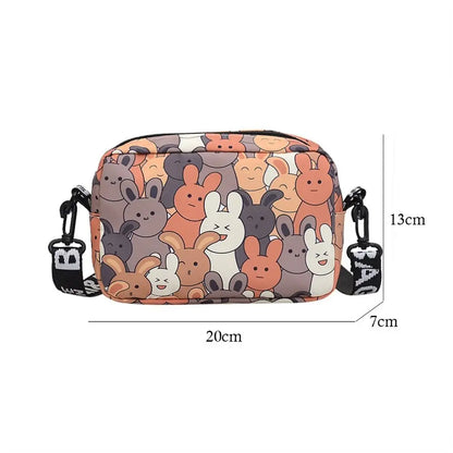 Fashion Large Capacity Shoulder Bags Oxford Cute Cartoon Rabbit Crossbody Bags