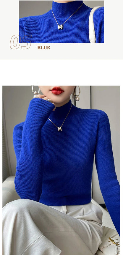 Solid Color Slim Fit Knit Sweater