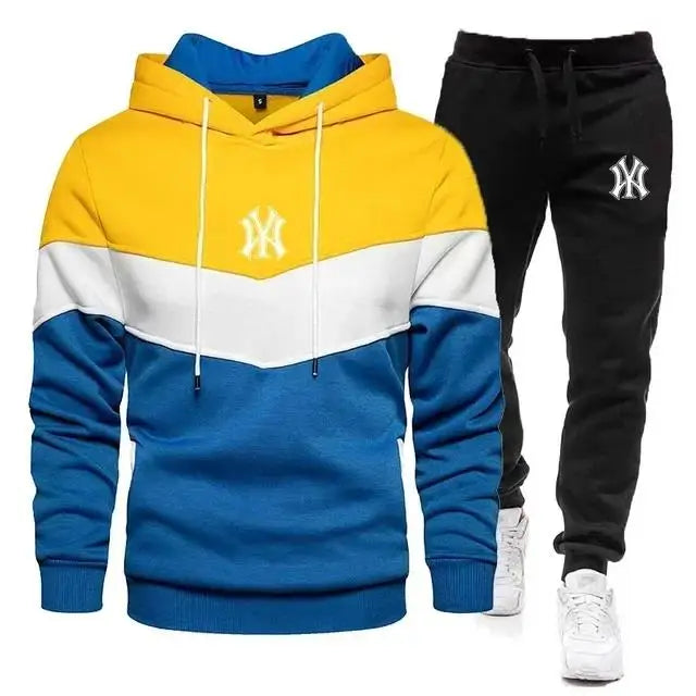 Men's Sets Spring Autumn Zipper Hoodie and Pants 2 Pieces Casual Tracksuit Male Brand Running Jogging Sportswear Suit