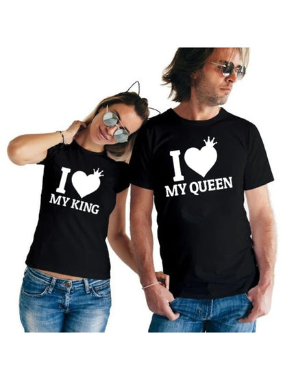 summer Couple  T-shirt I Love My King I Love My Queen