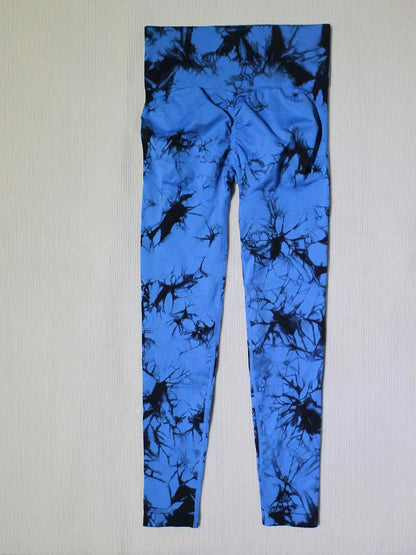 Ladies' Seamless Tie-Dye Scrunch Yoga Leggings: High-Waisted Workout Sports Pants