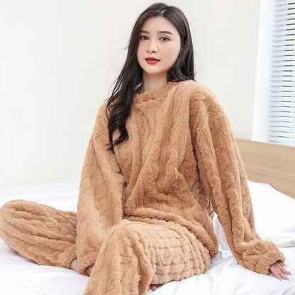 Winter New Couples Pajamas Homewear Suit Men and Women Shu Cotton Fall and Warm Winter Homewear