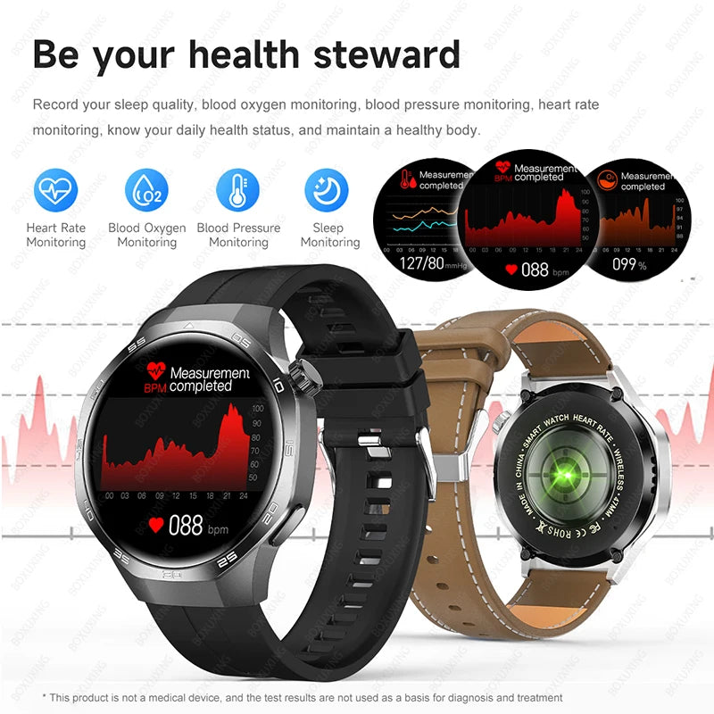 Huawei Xiaomi 2025 GT5 Pro Men Smart Watch AMOLED HD Screen GPS NFC Heart Rate Bluetooth Call IP68 (Waterproof )