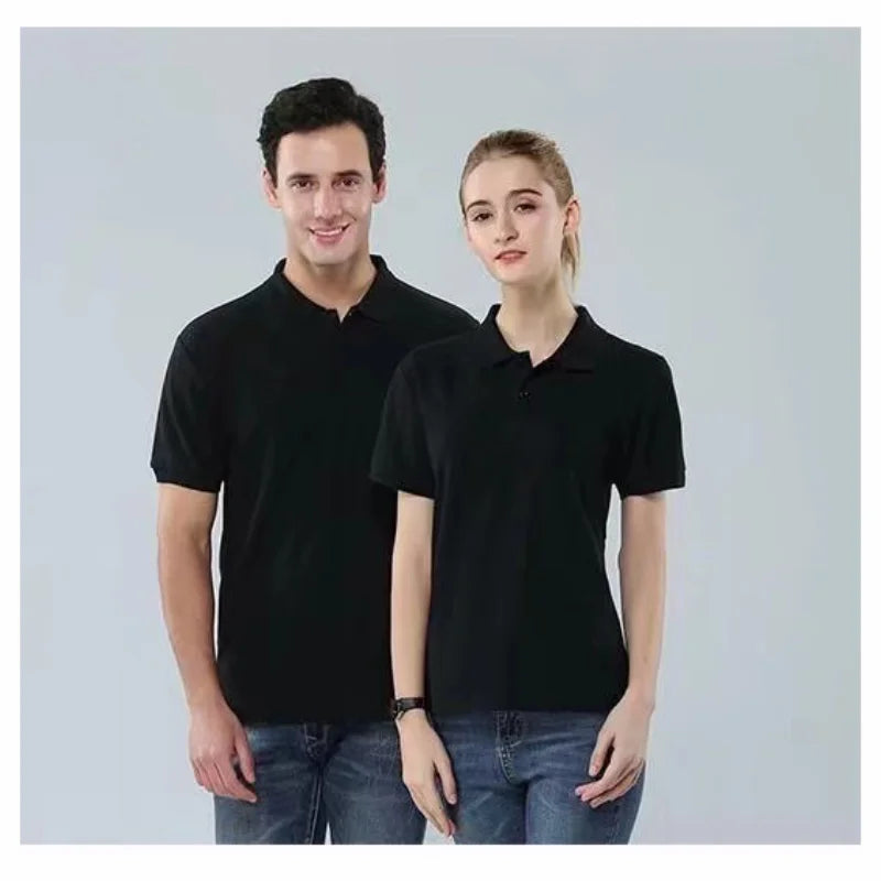 family Summer Solid Color Lapel Short-sleeved Casual Daily Outdoor Polo Shirt Fashion Button Top 13 colors