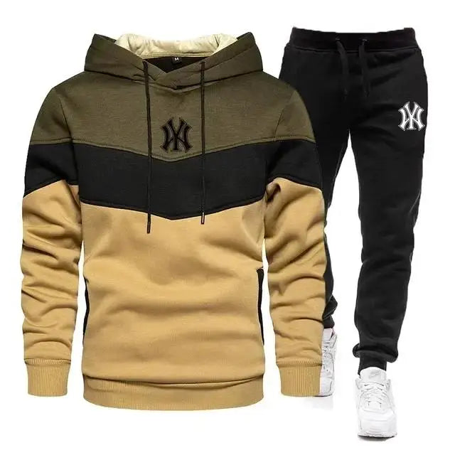 Men's Sets Spring Autumn Zipper Hoodie and Pants 2 Pieces Casual Tracksuit Male Brand Running Jogging Sportswear Suit