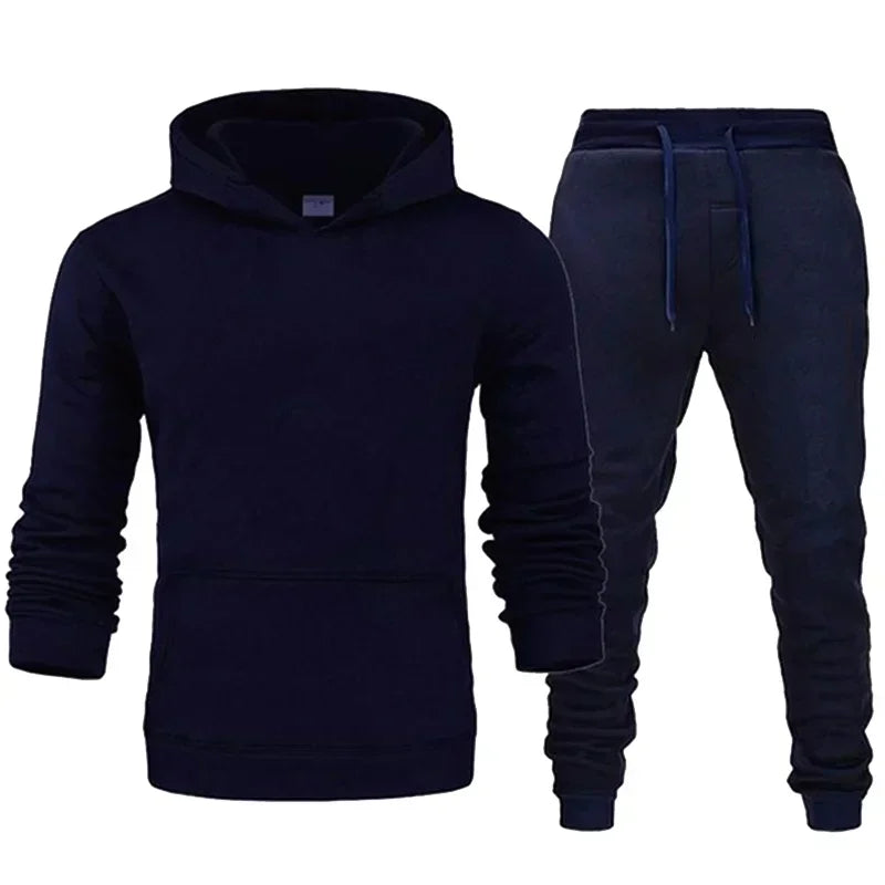 family Basic Men/Women 2Pcs/Sets Sweatshirt Hoodies Pants 2025 Gyms Fitness Tops Joggers Sportswear Tracksuits