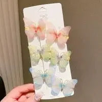 Colorful Butterfly Girl Hair Clips