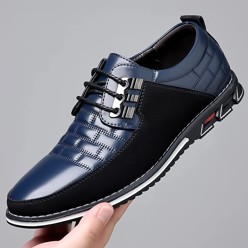 Men Formal Leather Shoes Breathable Driving Flats Spring Walking Office Work Shoes