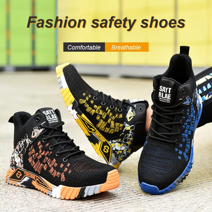 Safety High Top Protective Safety Shoes Men Steel Toe Work Shoes Men Women Work Safety Boots Anti Smash Safety Indestructible Work Boots