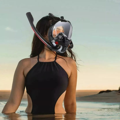 Snorkeling Mask Double Tube Silicone Full Dry Diving Underwater Breathing