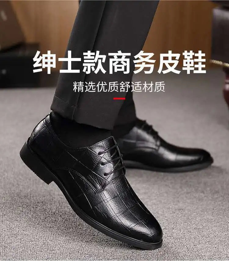 Classic Men's Leather Shoe Autumn Men Business and  Wedding Dress Shoes