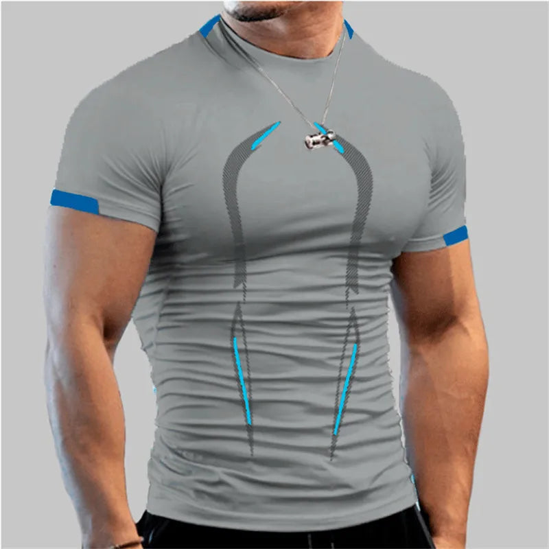 Men Compression Gym t Shirt Bodybuilding Fitness  Running Sport t Shirts  & Gym