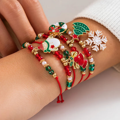 Holiday Elegance 2025: Snowflake & Tree Pendant Bracelet Set