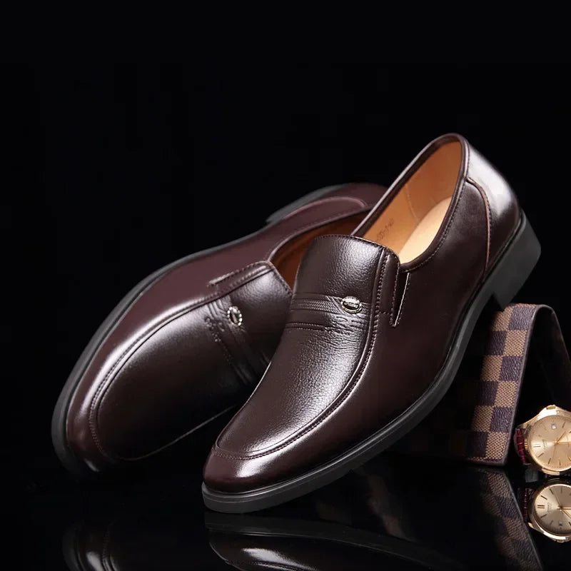 Leather Men Formal Shoes Luxury Brand 2025 work and wedding party ( Size 38-44 )