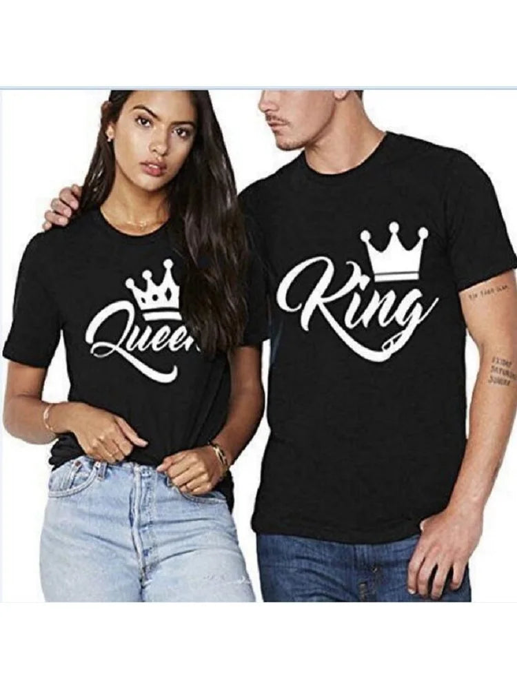 KING QUEEN Letter Crown Tops Clothes