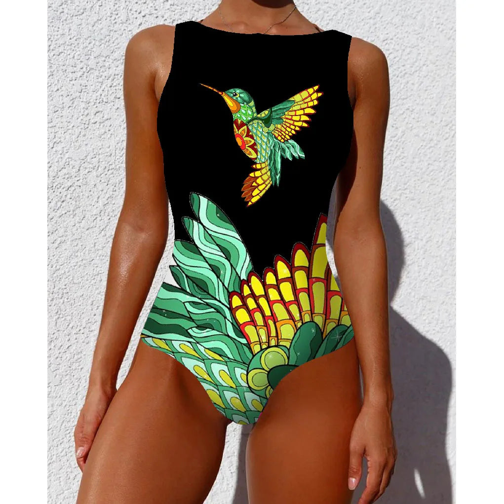 Classic Printed One-piece Suit Beach Wear For Female 2025 style for beach and swimming pool