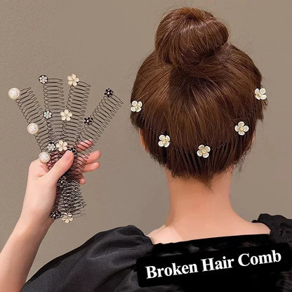 Lovely Flower Pearl Broken Hair Organizer Girls Women