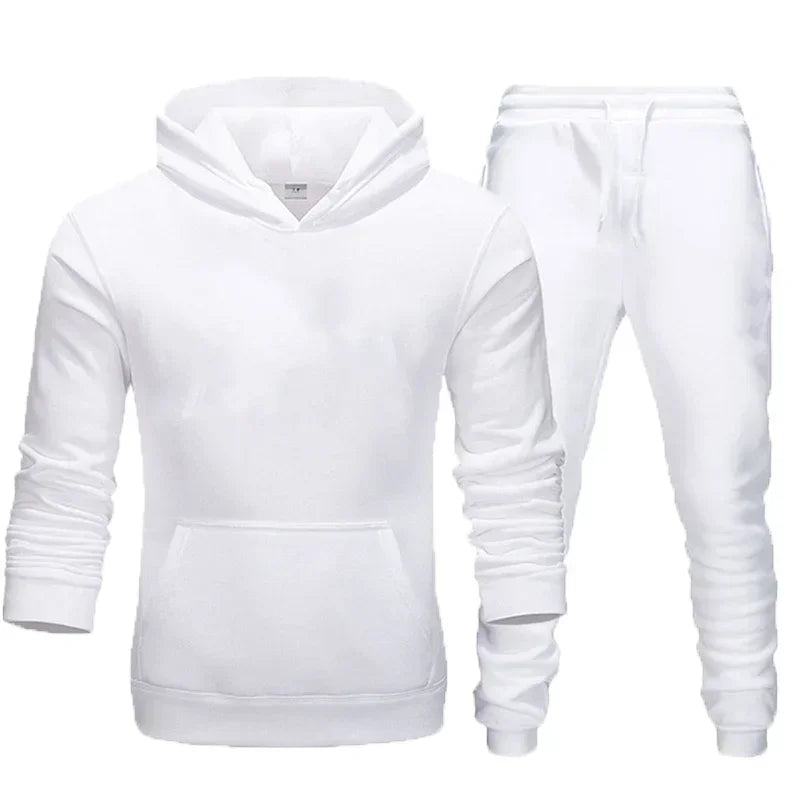 family Basic Men/Women 2Pcs/Sets Sweatshirt Hoodies Pants 2025 Gyms Fitness Tops Joggers Sportswear Tracksuits