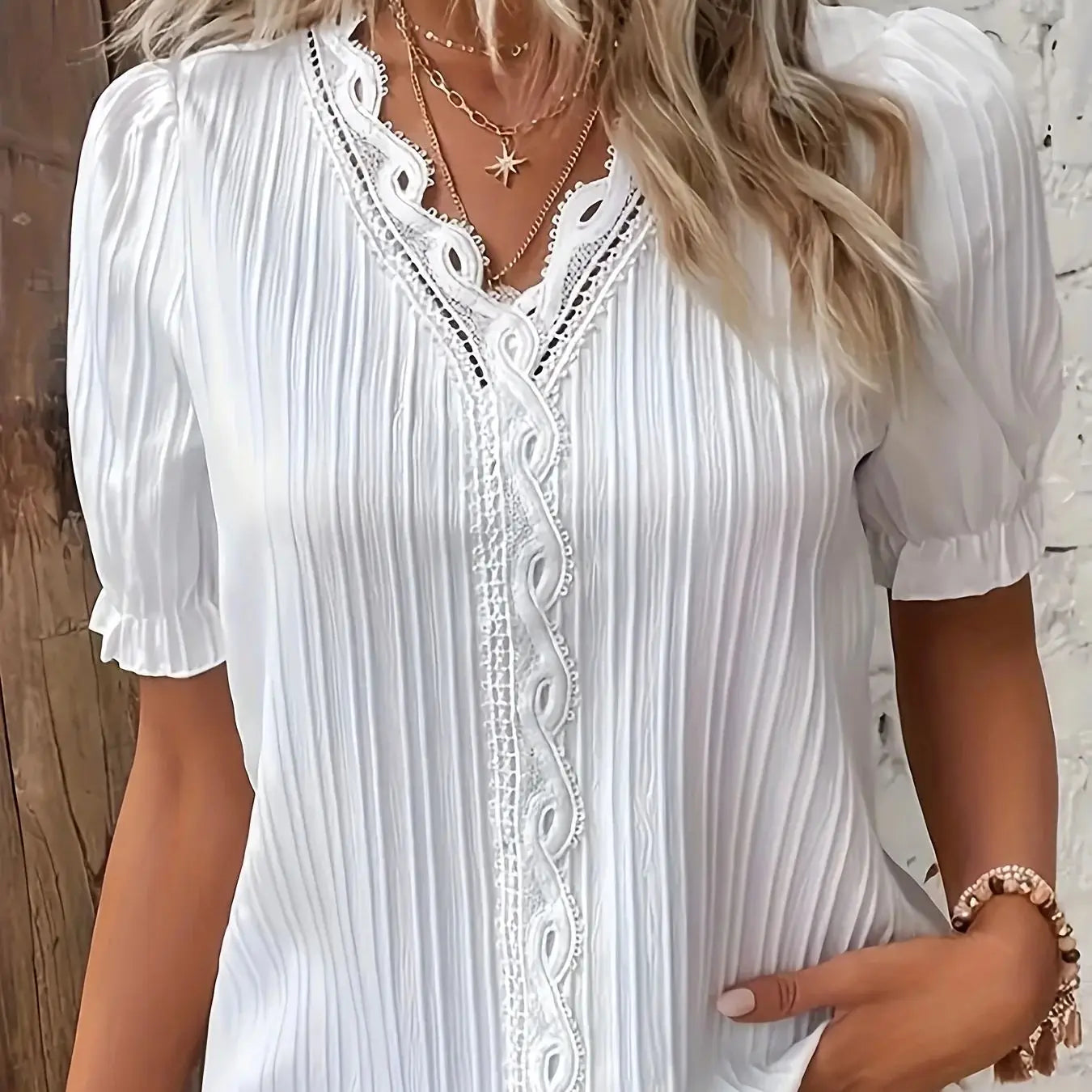 new short sleeved elegant and fashionable women's top Plus Size