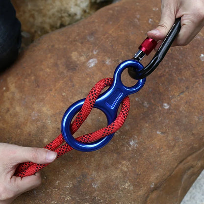 Rock Climbing Carabine 8 Shape Rigging Descender Abseiling 35kN