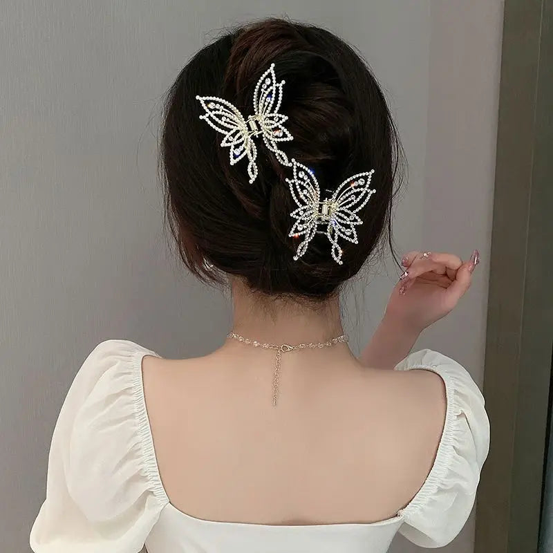 Fashion Metal openwork Hair Claw Butterfly Clips for Women Girl