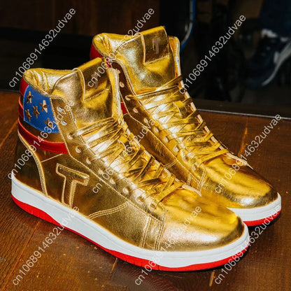 Trump Gold Shoes Top Quality Big Size to 47 & 48 Men & women