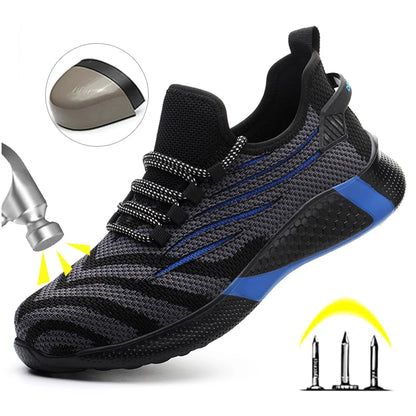 Safety Men Work Safety Shoes Anti-puncture Protective Shoes Men Indestructible Work Shoes Men Boots Lightweight Breathable Safety Boots