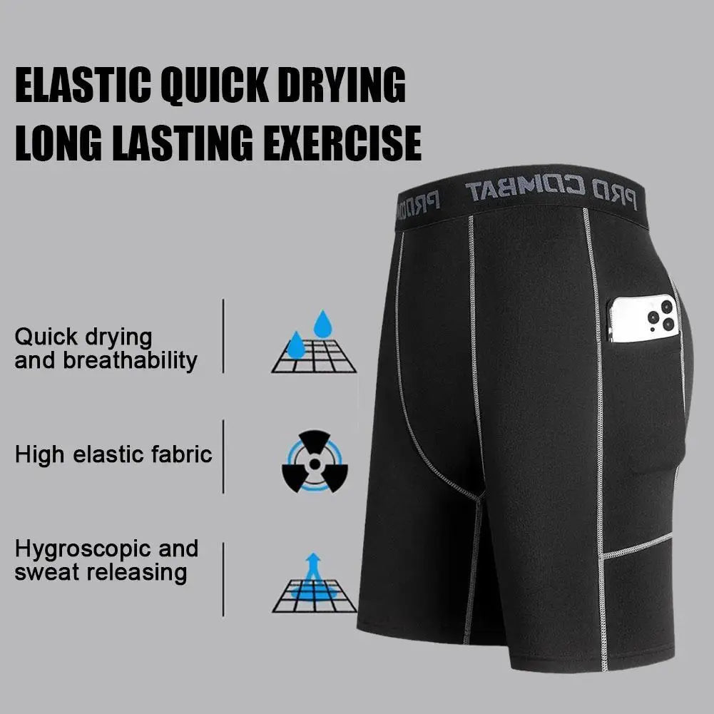 Men's Compression Shorts Men Gym Workout Quick Dry