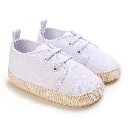 boy and girl Spring Shoe Newborn Walking Shoe White Soft-soled Sneaker 0-18 months (Non-Slipper)